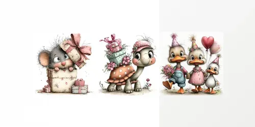 Whimsical Birthday Card Art Style generated by midjourney