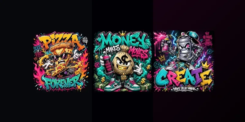Urban Graffiti Mascot Streetwear Designs generated by undefined