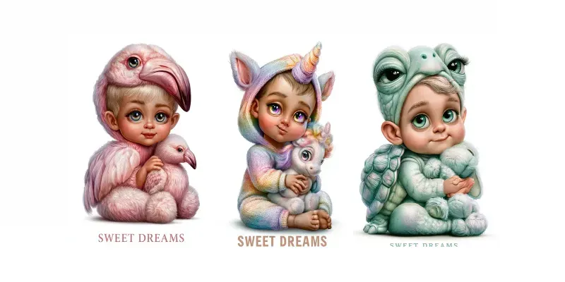 Cute Bedtime Kids Characters generated by undefined