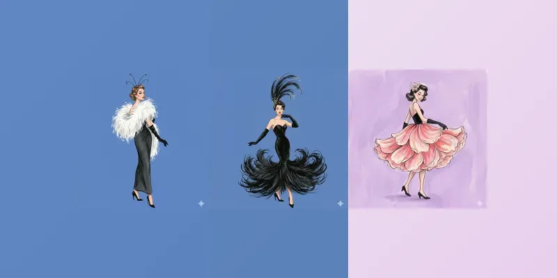 Midcentury Chic Fashion Illustrations generated by undefined
