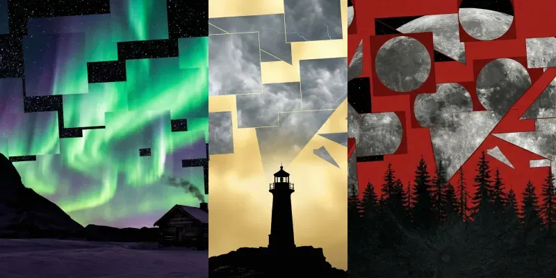 Surreal Glitch Sky Landscapes generated by undefined