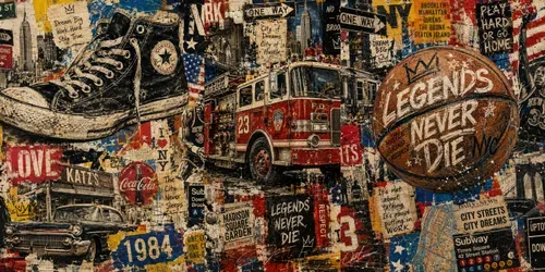 Urban Americana Mixedmedia Collages generated by chatgpt-image