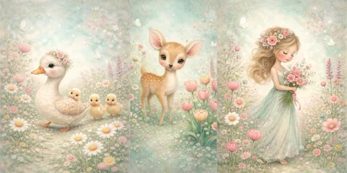 Bunnies In Tulip Fields generated by chatgpt-image