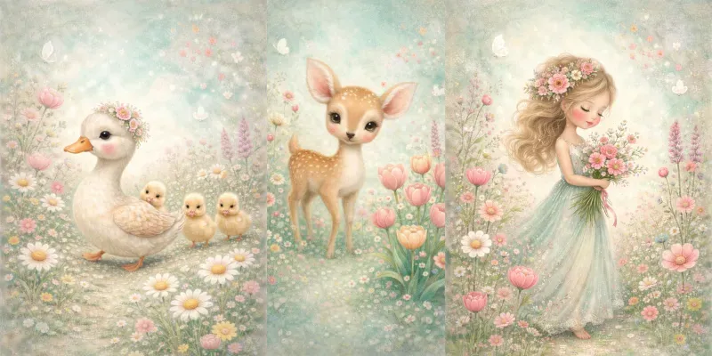 Bunnies In Tulip Fields generated by undefined