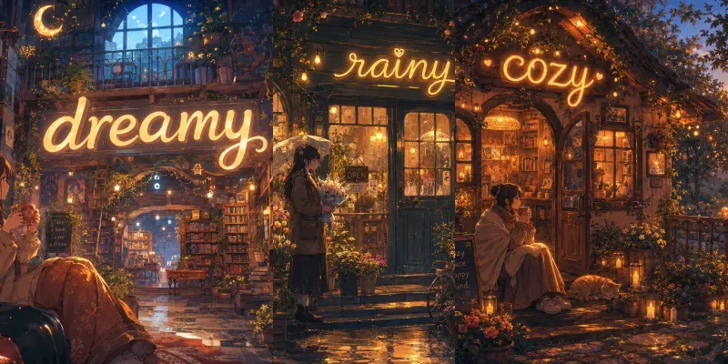 Cozy Anime Name Text Scenes generated by undefined