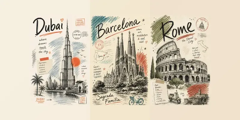 Urban Sketch City Poster Prompt generated by undefined