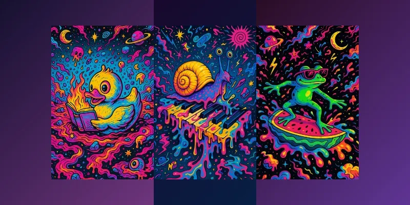 Neon Psychedelic Pop Chaos generated by undefined