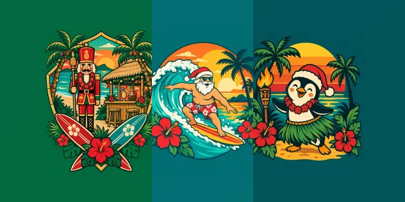 Tropical Christmas Tshirt Designs