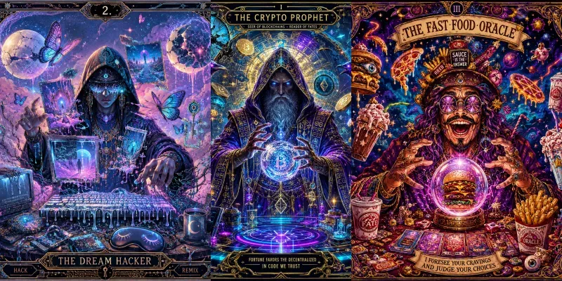 Neon Tarot Archetypes generated by undefined