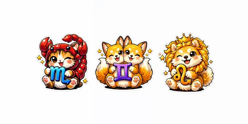 Cute Zodiac Animals Sticker Packs generated by undefined