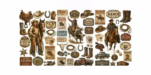Vintage Western Clipart Collections generated by chatgpt-image