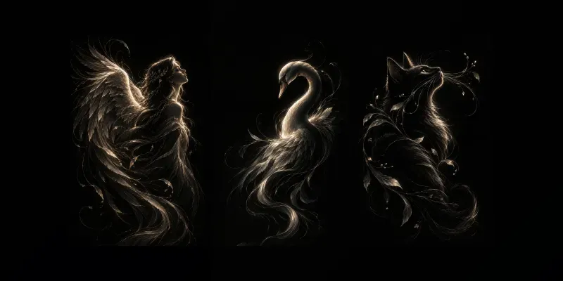 Dark Luminous Line Art