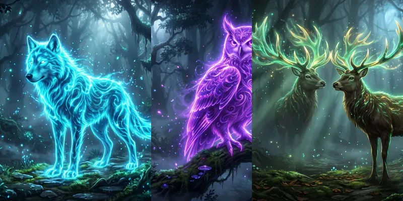 Ethereal Bioluminescent Wildlife