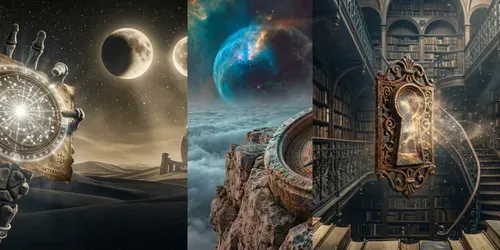Celestial Keys Jungian Dream Symbol Art generated by gemini-image