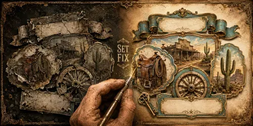 Western Junk Journal Scrapbook Elements generated by chatgpt-image