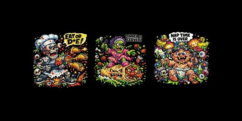 Crazy Horror Cartoon Style Art Tshirts generated by undefined