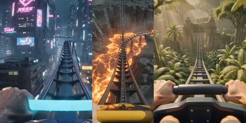 First Person Roller Coaster Pov Videos generated by undefined