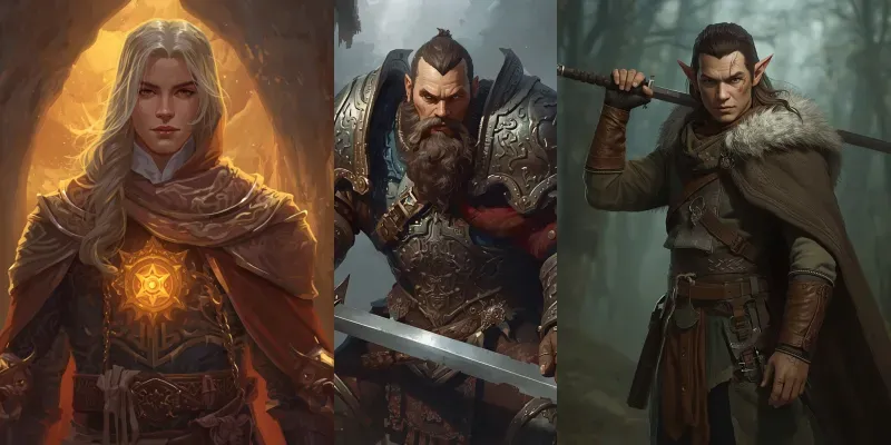 Fantasy Character Concept Sheets generated by undefined