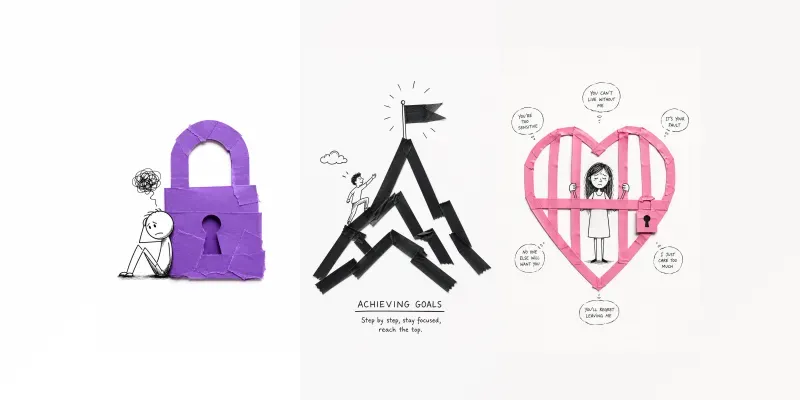 Conceptual Tape Art Illustrations generated by undefined