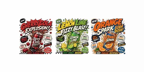 Retro Popart Soda Poster Packs generated by chatgpt-image
