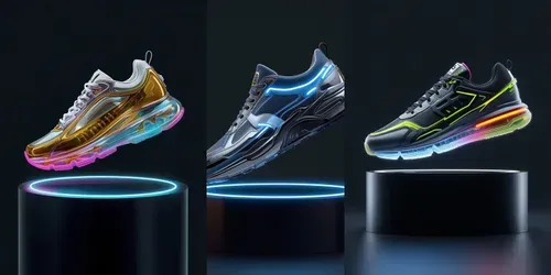 3D Floating Cyberpunk Sneakers generated by leonardo