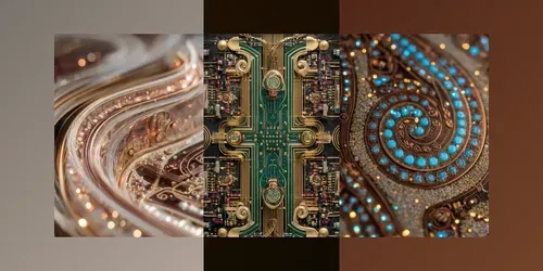 Art Nouveau Circuit Tech Wallpapers generated by midjourney