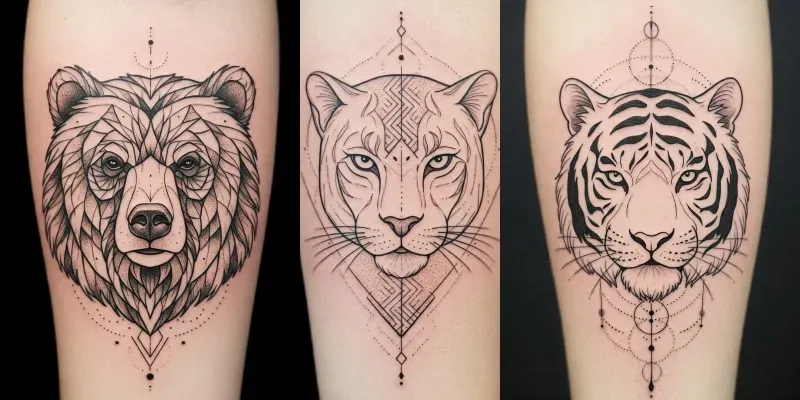 Geometric Line Tattoo Art generated by undefined