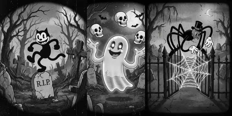 1930s Rubberhose Vintage Horror Art generated by undefined