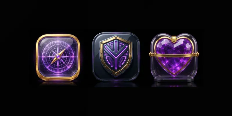 Glossy 3D Game UI App Icons