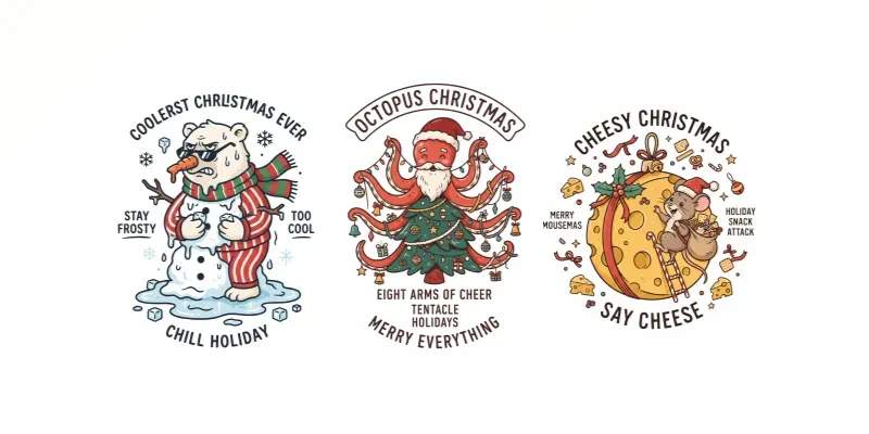 Christmas Pun Tshirt Vectors