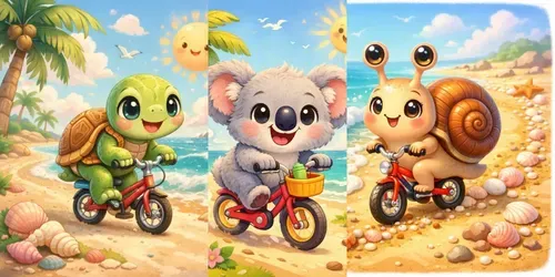 Cute Adventure Animals In Whimsical generated by chatgpt-image