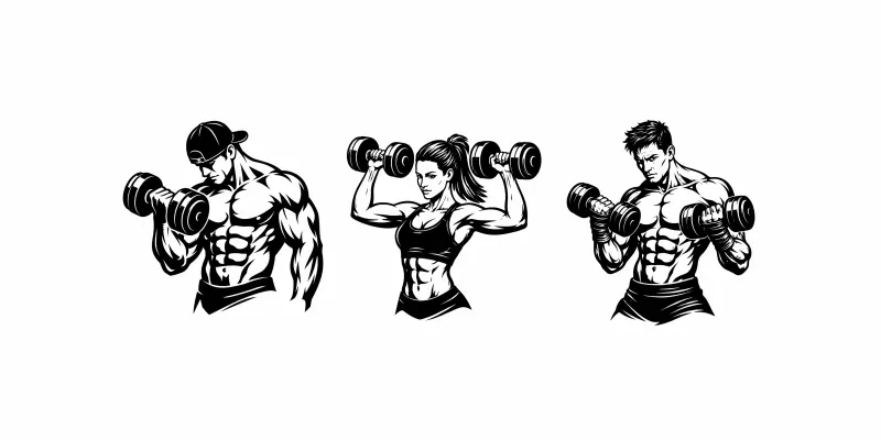 Black White Gym Character Art generated by undefined