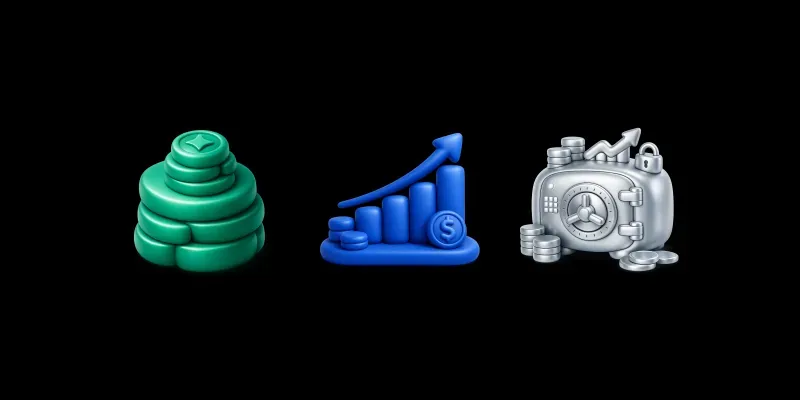Premium Fintech 3D UI Visual Assets generated by undefined