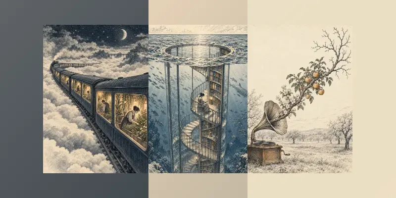 Surreal Etched Dreamscape Art Prints