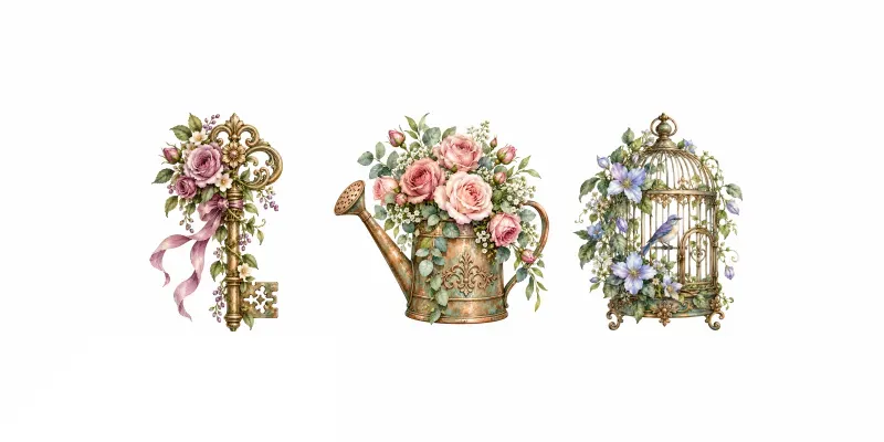 Watercolor Garden Cliparts