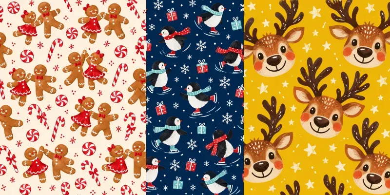 Seamless Christmas Wrapping Pattern Art
