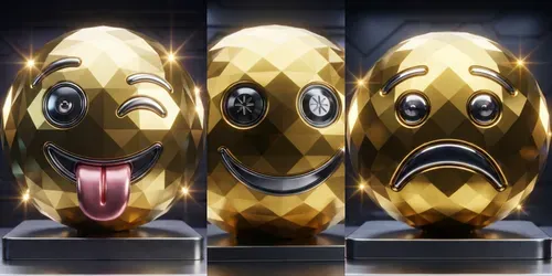 3D Metallic Emoji Collections generated by gemini-image