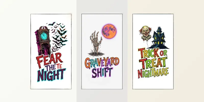 Vintage Horror Halloween Poster Designs generated by undefined