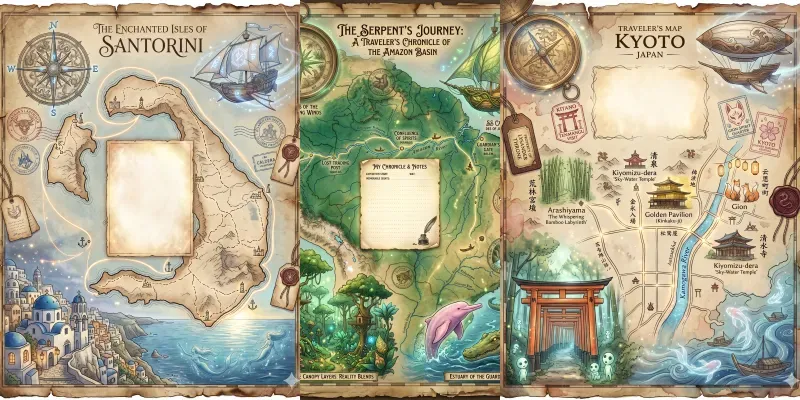 Fantasy Vintage Map Journals generated by undefined