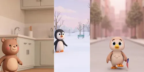 Cute 3D Clay Character Action Reveals generated by grok-video