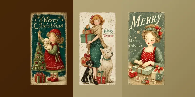 Cute Merry Christmas Posters Wall Art generated by undefined