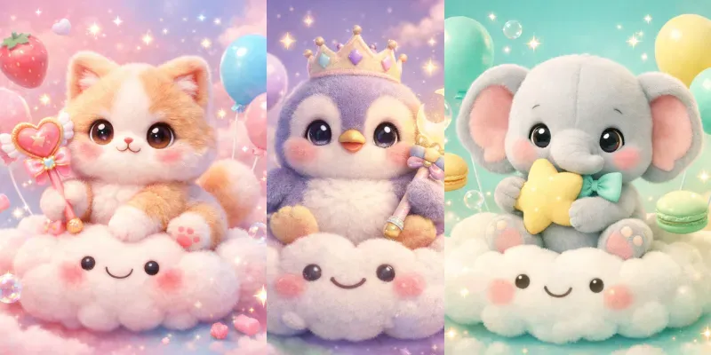 Pastel Cloud Animal Dreamscapes generated by undefined