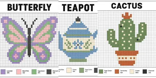 Counted Cross Stitch Pattern Charts generated by chatgpt-image