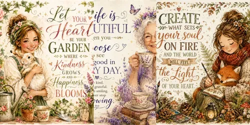 Whimsical Inspirational Quote Portraits generated by chatgpt-image