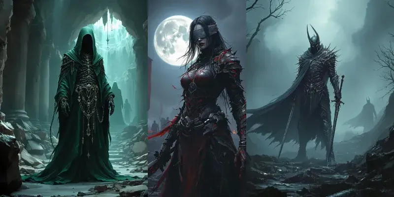Dark Fantasy Warrior RPG Characters generated by undefined