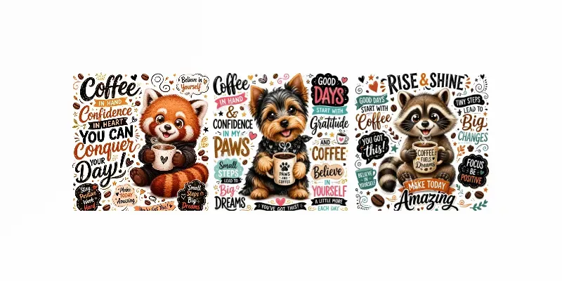 Cute Coffee Quote Puppy Poster Makers generated by undefined