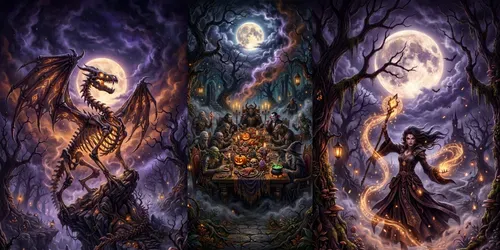 Halloween Fantasy Compositions Art generated by gemini-image