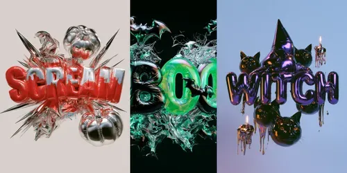 Surreal 3D Halloween Typography Art generated by midjourney