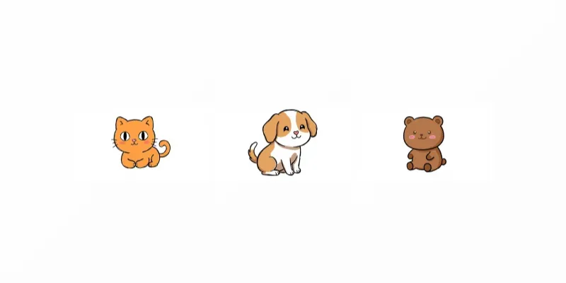 Cute Minimal Doodle Animal Illustrations generated by undefined
