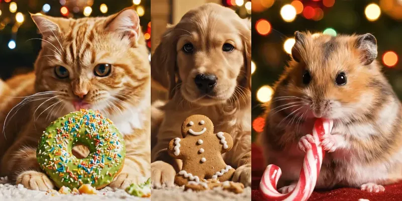 Holiday Animals Eating Treats generated by undefined